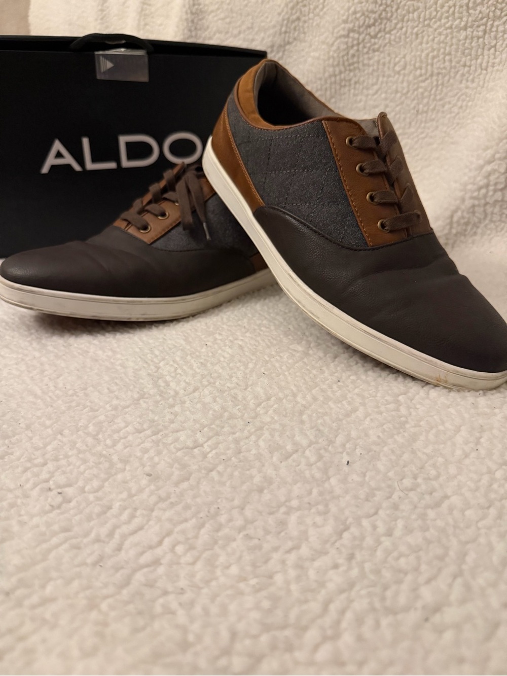 ALDO Men's Dark Brown and Tan Low-Top Sneakers